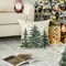 Christmas Trees Snowflake Throw Pillow Cover, 16 x 16 Inch Winter Holiday Cushion Case Decoration for Sofa Couch
